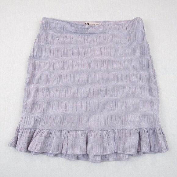 SO Mini Skirt Ruffle Hem Juniors Size Small Purple Gin Side Zipper Closure - Picture 1 of 9